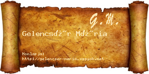 Gelencsér Mária névjegykártya