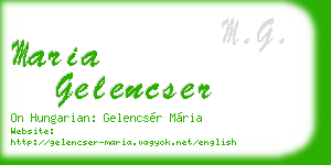 maria gelencser business card